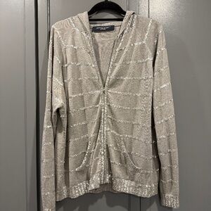 Marina Rinaldi embellished grey sweater hoodie